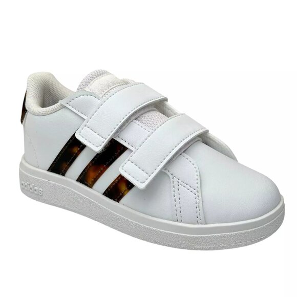 Adidas Grand Court Toddler Boy's Slip-on Sneaker Size 10 White Lightweight Shoes - Picture 3 of 12